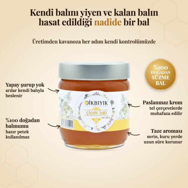 Dikbıyık Süzme Çiçek Balı 500 gr