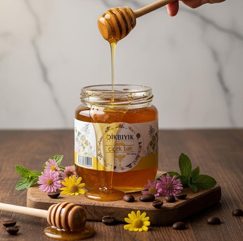 Dikbıyık Bursa Çiçek Balı | %100 Doğal ve Saf Süzme Bal 500 gr