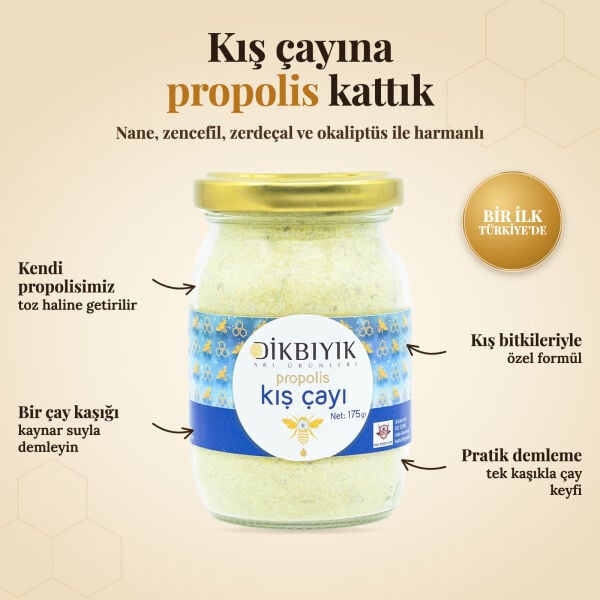 Dikbıyık Özel Propolisli Kış Çayı - Nane, Zencefil, Okaliptüs İçerikli 175 Gr